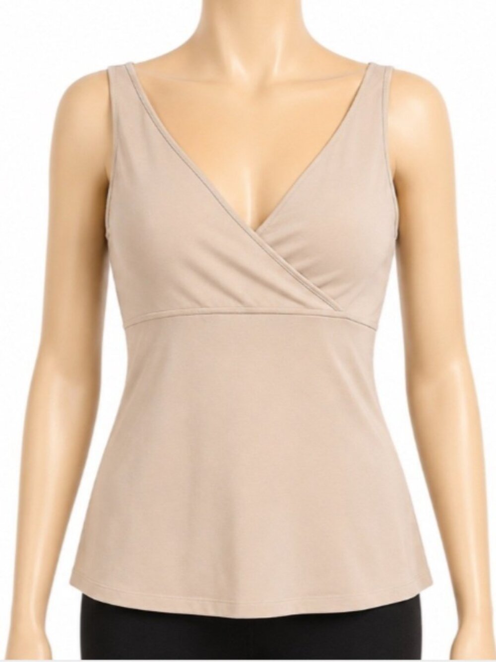 Spanx Shapewear Women 1X Beige Hide & Sleek Criss Cross Cami Tank Top Neutral